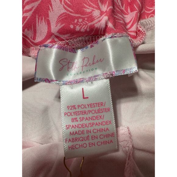 Stella Parker UPF 50 Tropical Pink Beach Pool Pants Large - Picture 4 of 4